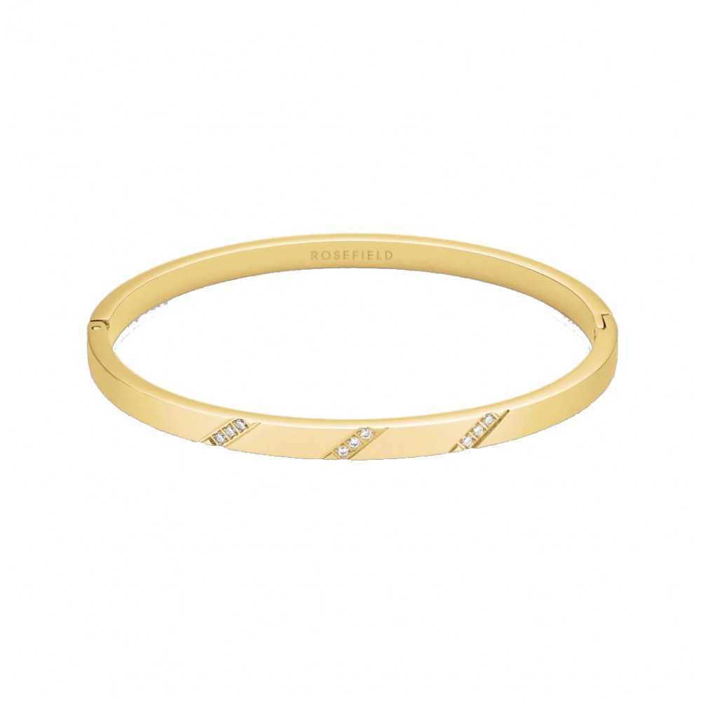ROSEFIELD Lines Crystals Bangle Βραχιόλι χειροπέδα Χρυσό Ανοξείδωτο Ατσάλι JBLCG-J1043
