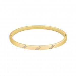 ROSEFIELD Lines Crystals Bangle Βραχιόλι χειροπέδα Χρυσό Ανοξείδωτο Ατσάλι JBLCG-J1043