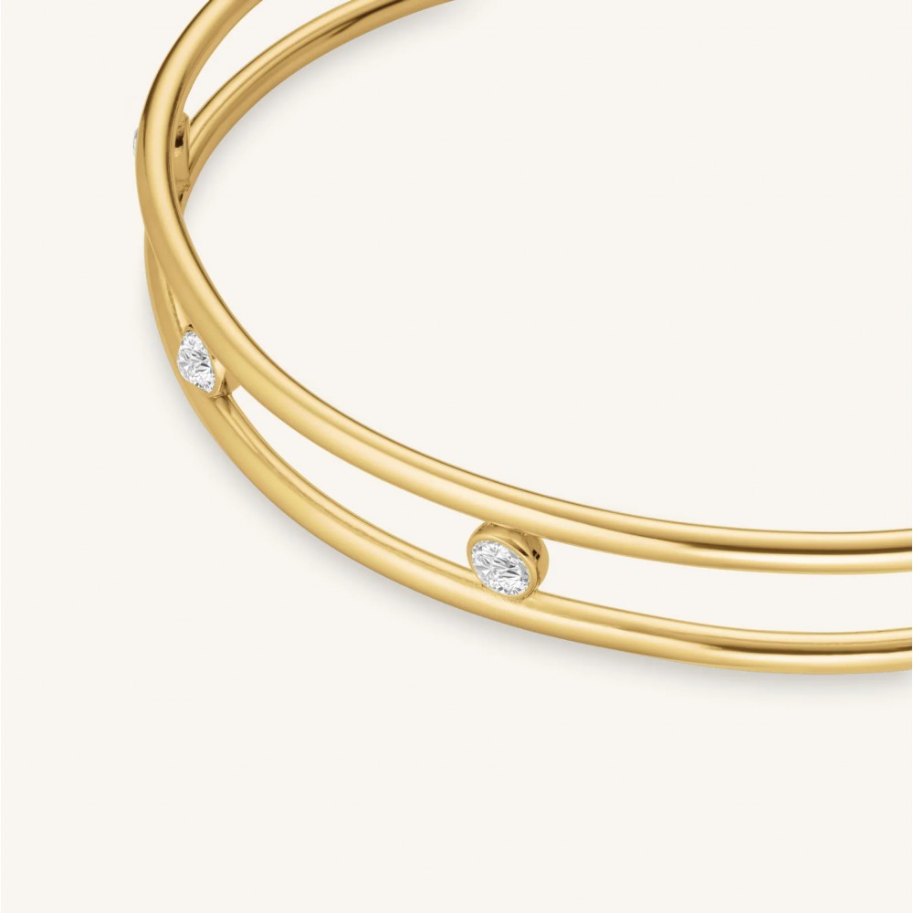 ROSEFIELD Crystal Bangle Βραχιόλι χειροπέδα Χρυσό Ανοξείδωτο Ατσάλι JB4CG-J1174