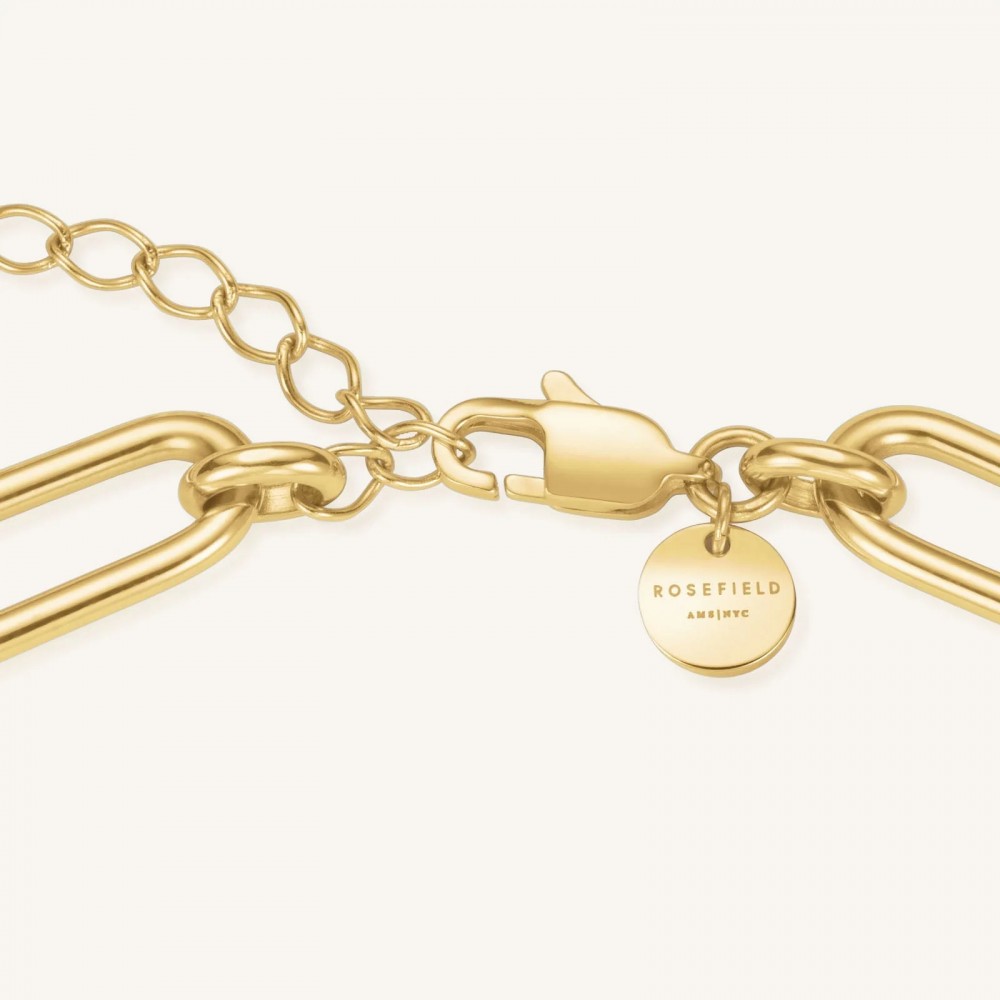 ROSEFIELD Pearl Link Necklace Κολιέ Χρυσό Ανοξείδωτο Ατσάλι Πέρλες JNPLG-J1294
