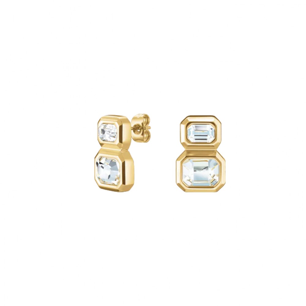 ROSEFIELD Octagon Double Studs Σκουλαρίκια Χρυσό Ανοξείδωτο Ατσάλι  JEODG-J1128