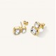 ROSEFIELD Octagon Double Studs Σκουλαρίκια Χρυσό Ανοξείδωτο Ατσάλι  JEODG-J1128