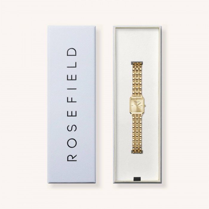 ROSEFIELD Octagon XS Champagne Ρολόι Xρυσό Ατσάλι Μπρασελέ OCGSG-O82