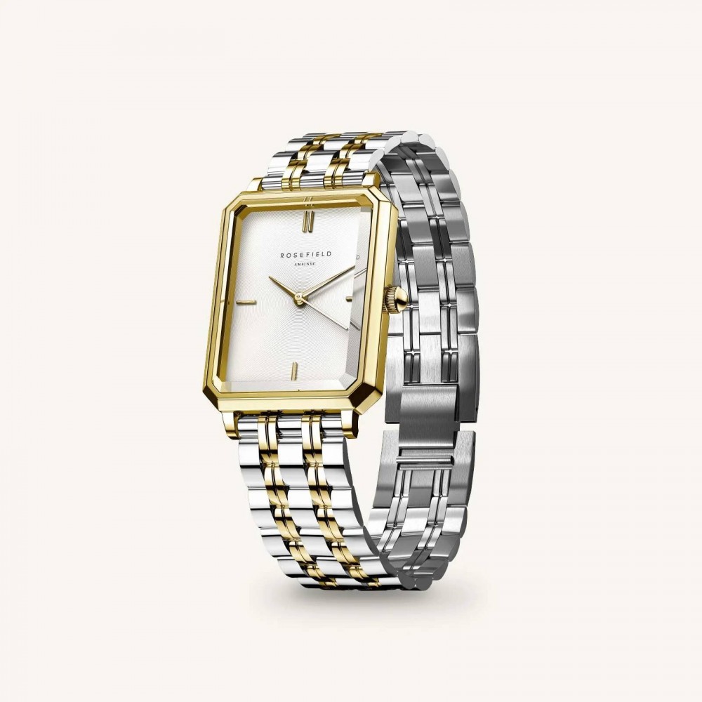 ROSEFIELD Octagon XS Duotone Ρολόι Δίχρωμο Ατσάλι Μπρασελέ OWDSG-O62