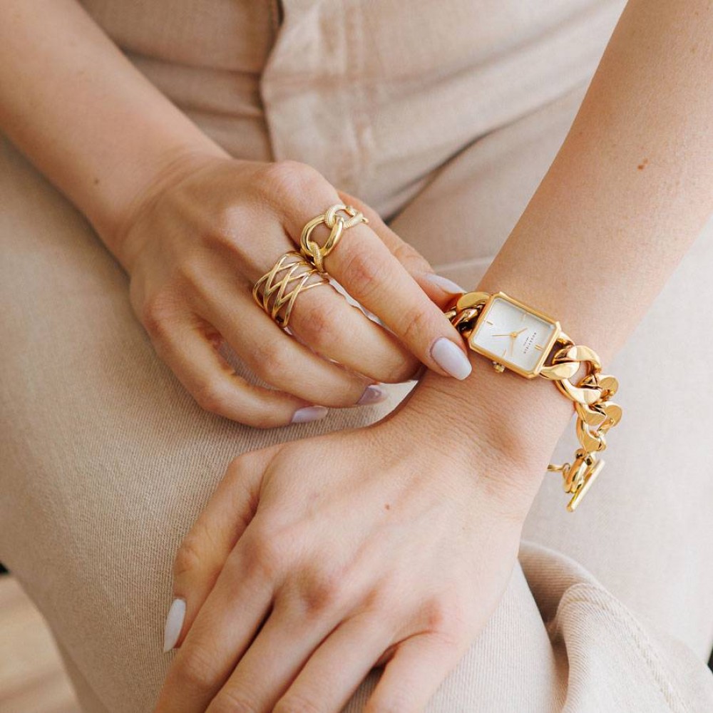 ROSEFIELD Octagon XS Studio Gold Ρολόι Χρυσό Ατσάλι Μπρασελέ SWGSG-055