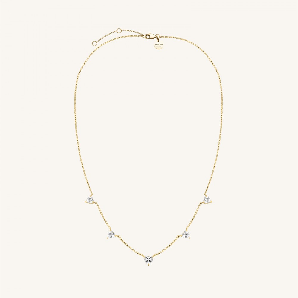ROSEFIELD Row Hearts Necklace Κολιέ Χρυσό Ανοξείδωτο Ατσάλι JNRHG-J1005