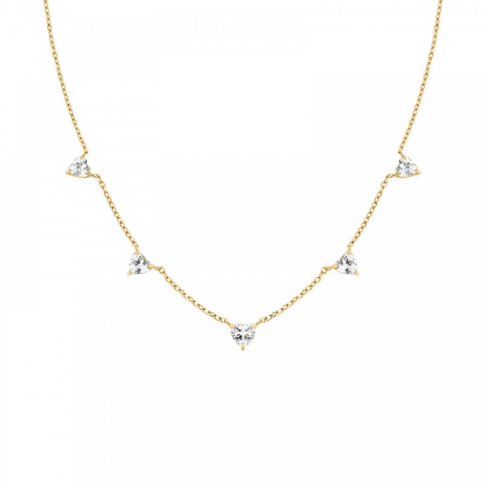 ROSEFIELD Row Hearts Necklace Κολιέ Χρυσό Ανοξείδωτο Ατσάλι JNRHG-J1005