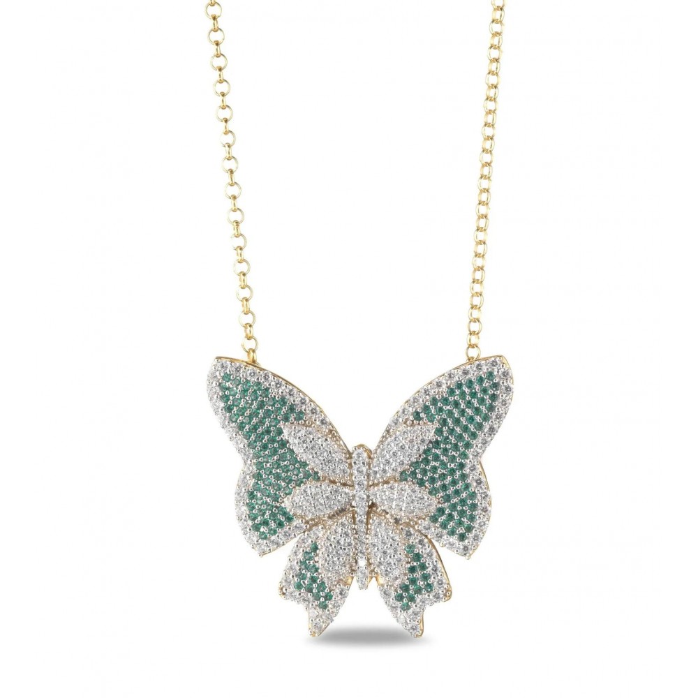 SOGNI Γυναικείο Κολιέ Πεταλούδα Ασήμι 925 με Ζιργκόν CL103GP
