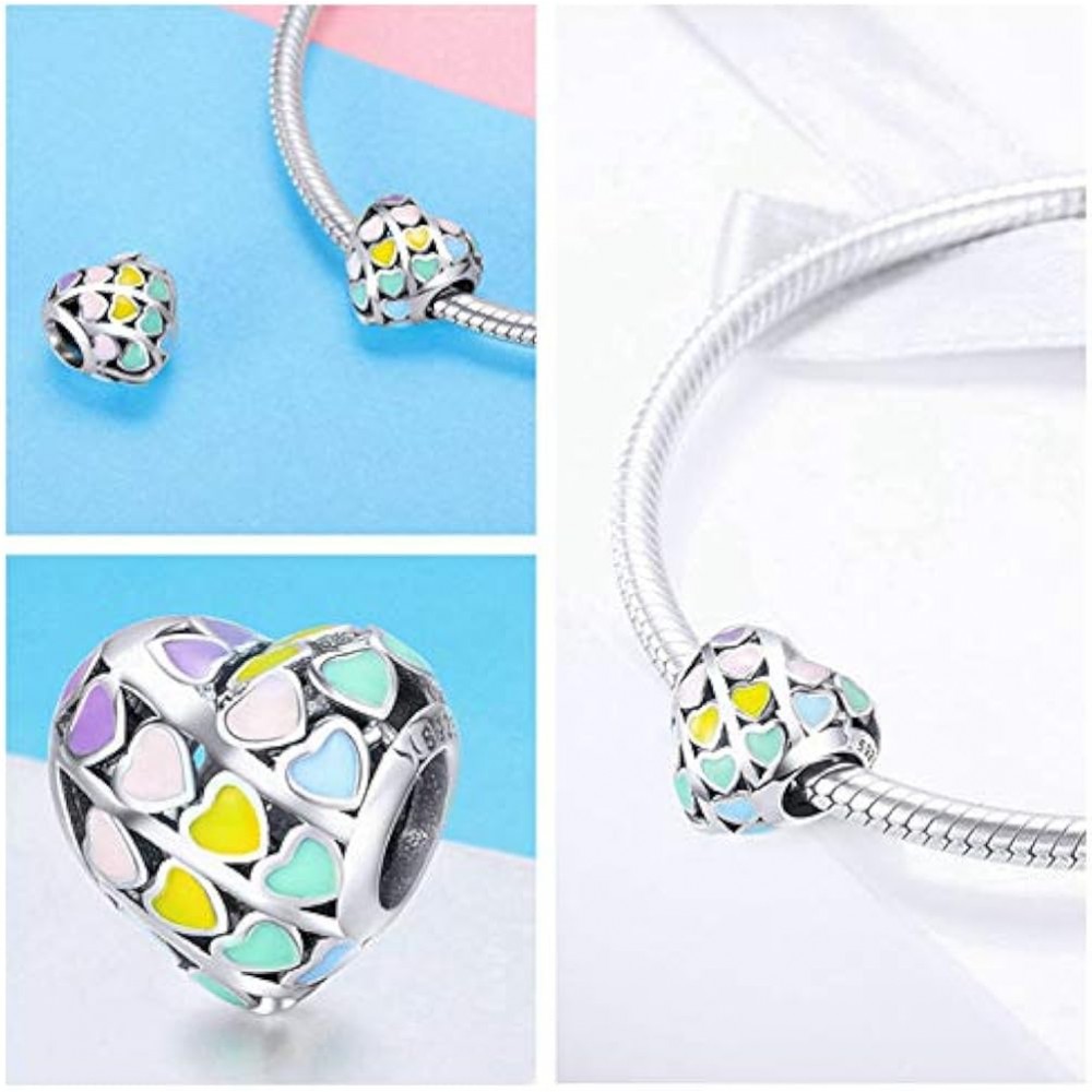 Silver me Multicolor Heart Ασήμι 4020