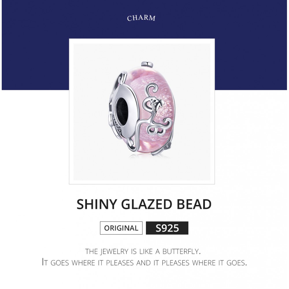 Silver me Shiny glazed bead Ασήμι 4100