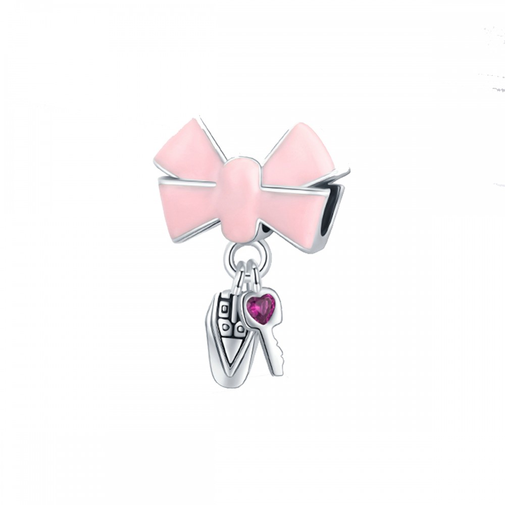 Silver me Pink Bow Key Ασήμι 4043