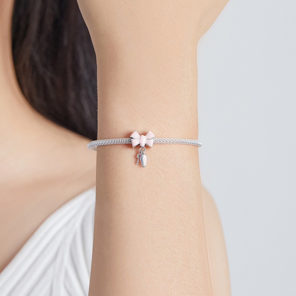 Silver me Pink Bow Key Ασήμι 4043