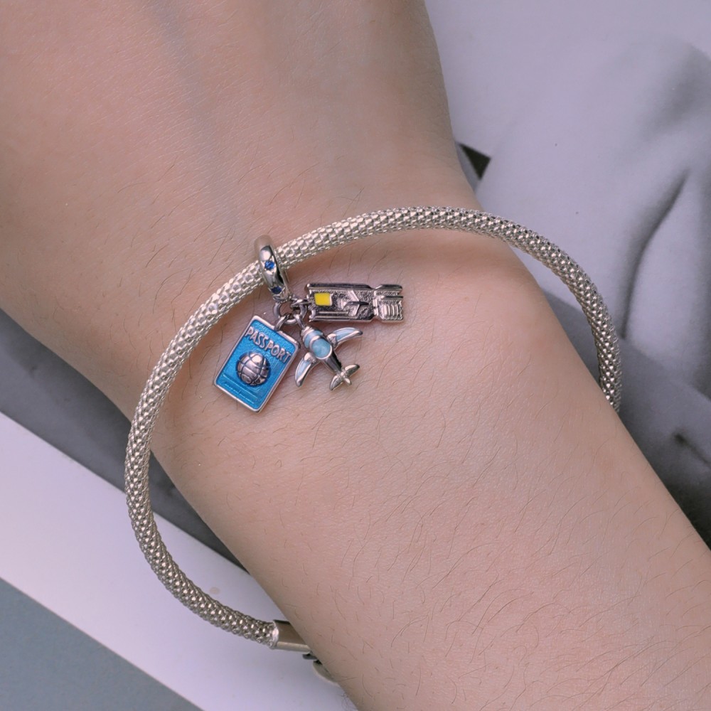 Silver me Passport  ticket and airplane Ασήμι 3063