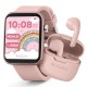 Tikkers Series 13 Παιδικό Smartwatch με Ασύρματα Ακουστικά Gift Set Ροζ Λουράκι καουτσούκ TKS13-0031-SET
