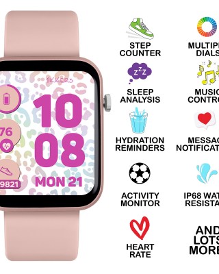 Tikkers Series 13 Παιδικό Smartwatch με Ασύρματα Ακουστικά Gift Set Ροζ Λουράκι καουτσούκ TKS13-0031-SET