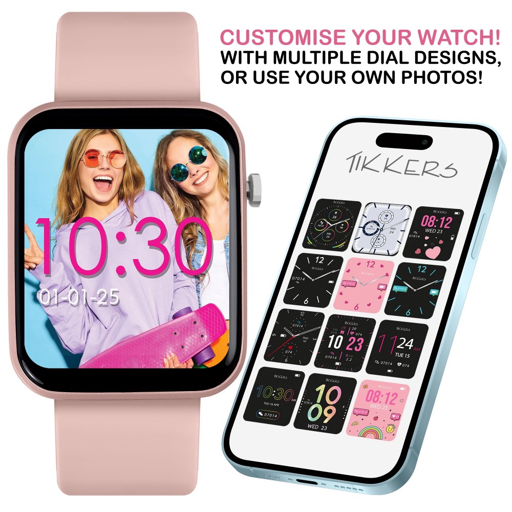 Tikkers Series 13 Παιδικό Smartwatch με Ασύρματα Ακουστικά Gift Set Ροζ Λουράκι καουτσούκ TKS13-0031-SET