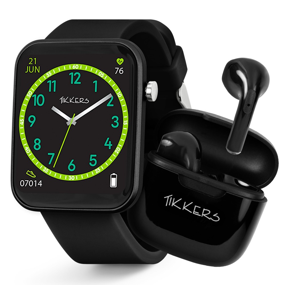 Tikkers Series 13 Παιδικό Smartwatch με Ασύρματα Ακουστικά Gift Set Μαύρο Λουράκι καουτσούκ TKS13-0031-SET Tikkers Series 13 Παιδικό Smartwatch με Ασύρματα Ακουστικά Gift Set Μαύρο Λουράκι καουτσούκ TKS13-0031-SET