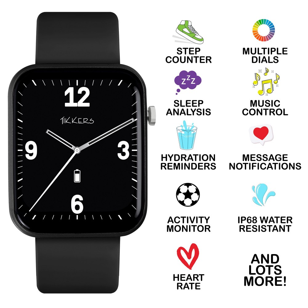 Tikkers Series 13 Παιδικό Smartwatch με Ασύρματα Ακουστικά Gift Set Μαύρο Λουράκι καουτσούκ TKS13-0031-SET Tikkers Series 13 Παιδικό Smartwatch με Ασύρματα Ακουστικά Gift Set Μαύρο Λουράκι καουτσούκ TKS13-0031-SET