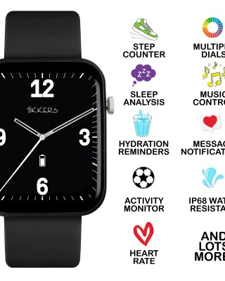 Tikkers Series 13 Παιδικό Smartwatch με Ασύρματα Ακουστικά Gift Set Μαύρο Λουράκι καουτσούκ TKS13-0031-SET