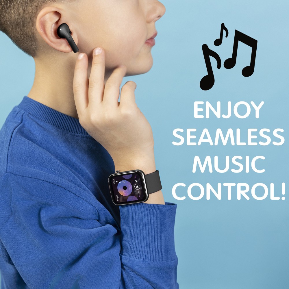 Tikkers Series 13 Παιδικό Smartwatch με Ασύρματα Ακουστικά Gift Set Μαύρο Λουράκι καουτσούκ TKS13-0031-SET Tikkers Series 13 Παιδικό Smartwatch με Ασύρματα Ακουστικά Gift Set Μαύρο Λουράκι καουτσούκ TKS13-0031-SET