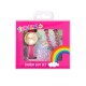 TIKKERS Gift Set Παιδικό Ρολόι Ροζ Δερμάτινο λουράκι  ATK1089