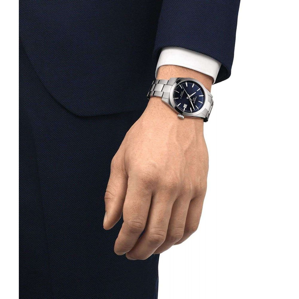 TISSOT T-Classic Silicium Powermatic 80 Ρολόι Ανδρικό Ασημί Ανοξείδωτο Ατσάλι μπρασελέ T1274071104100