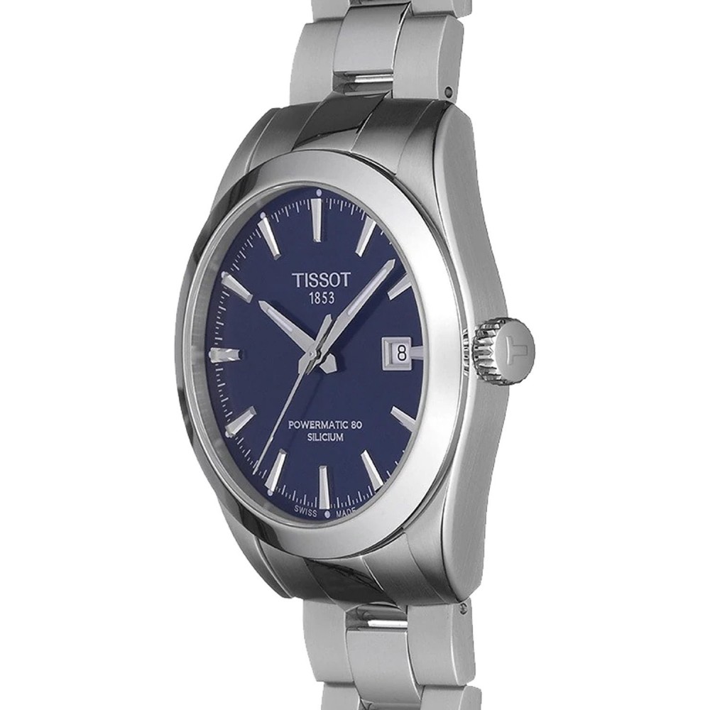 TISSOT T-Classic Silicium Powermatic 80 Ρολόι Ανδρικό Ασημί Ανοξείδωτο Ατσάλι μπρασελέ T1274071104100