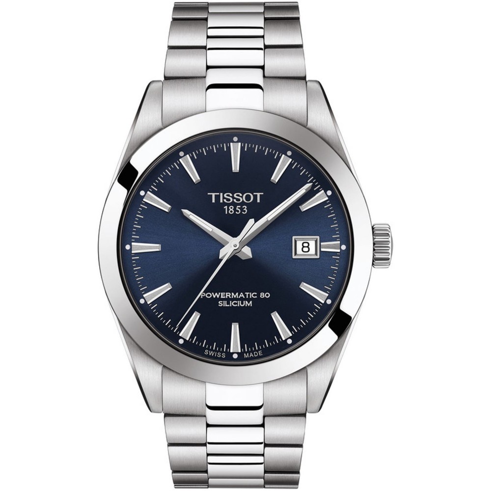TISSOT T-Classic Silicium Powermatic 80 Ρολόι Ανδρικό Ασημί Ανοξείδωτο Ατσάλι μπρασελέ T1274071104100