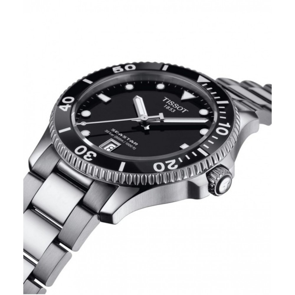 TISSOT T-Sport Seastar 1000 Ρολόι Unisex  Ασημί Ανοξείδωτο Ατσάλι μπρασελέ T1204101105100