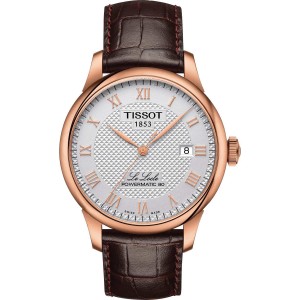 TISSOT T-Classic Le Locle Powermatic 80 Ρολόι Ανδρικό Καφέ Δερμάτινο Λουράκι T0064073603300