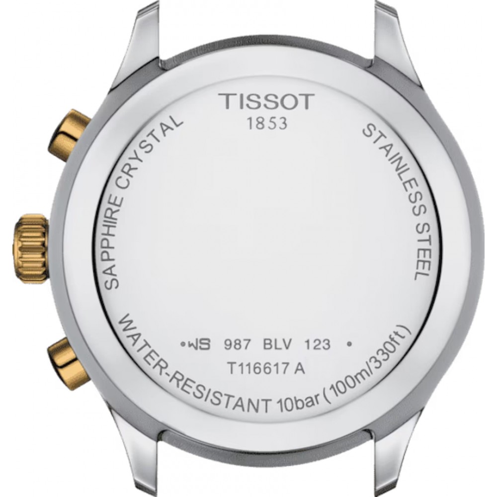 TISSOT T-Sport Chrono XL Classic Ρολόι Ανδρικό Ασημί/Επιχρυσωμένο Ανοξείδωτο Ατσάλι μπρασελέ T1166172209100