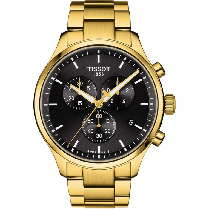 TISSOT T-Sport Chrono XL Classic Ρολόι Ανδρικό Επιχρυσωμένο Ανοξείδωτο Ατσάλι μπρασελέ T1166173305100