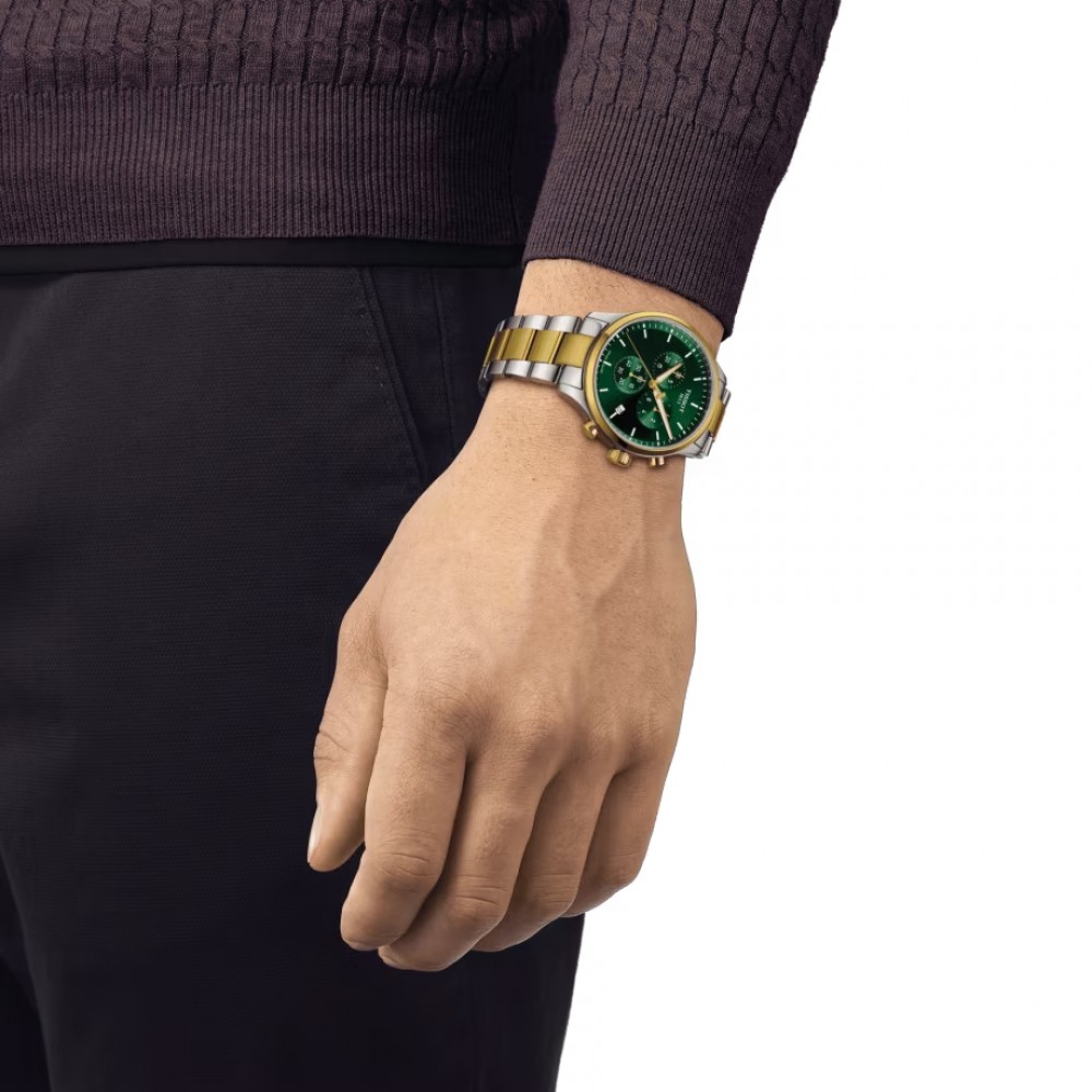 TISSOT T-Sport Chrono XL Classic Ρολόι Ανδρικό Ασημί/Επιχρυσωμένο Ανοξείδωτο Ατσάλι μπρασελέ T1166172209100