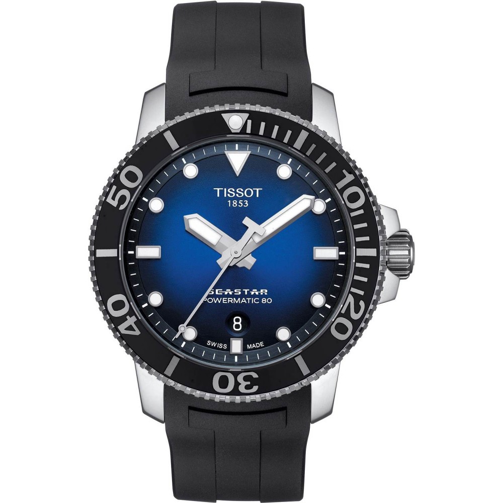TISSOT T-Sport Seastar 1000 Powermatic 80 Ρολόι Ανδρικό Μαύρο Καουτσούκ λουράκι T1204071704100