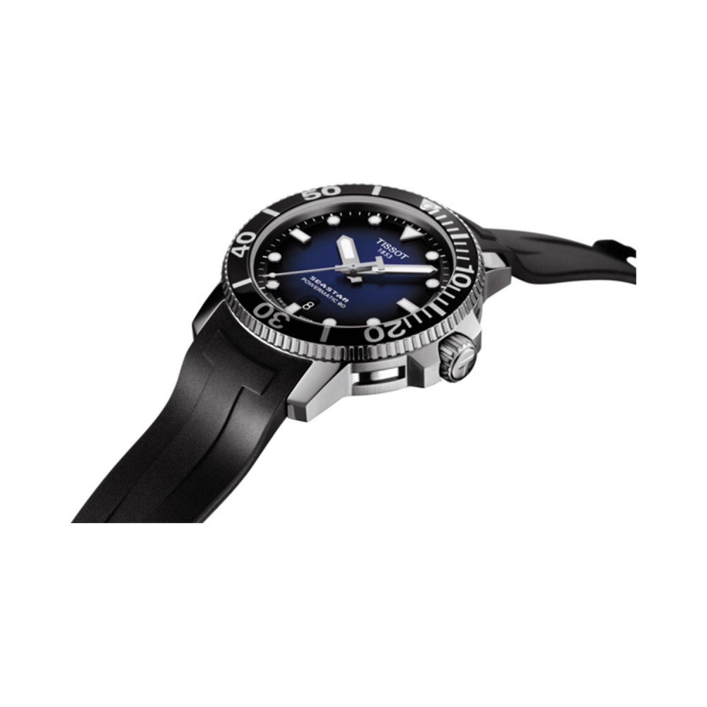 TISSOT T-Sport Seastar 1000 Powermatic 80 Ρολόι Ανδρικό Μαύρο Καουτσούκ λουράκι T1204071704100