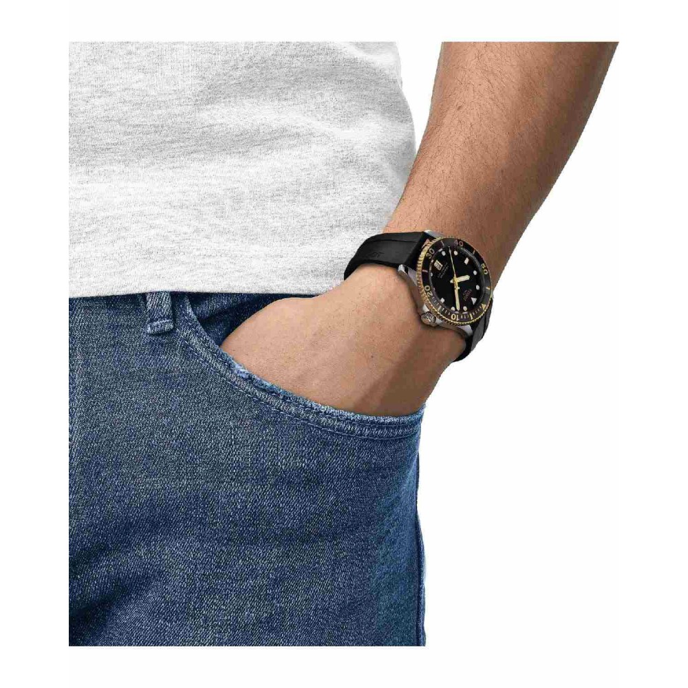 TISSOT T-Sport Seastar 1000 Ρολόι Unisex Μαύρο Καουτσούκ λουράκι T1204102705100