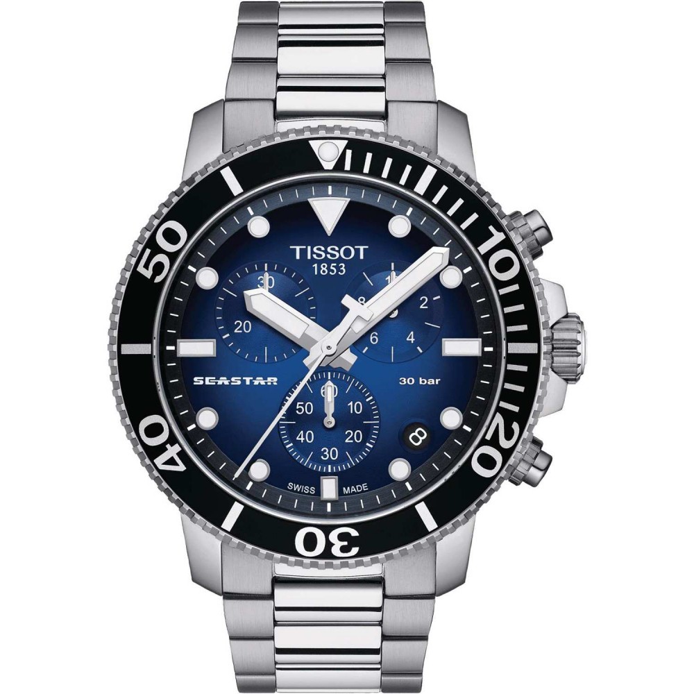 TISSOT T-Sport Seastar 1000 Ρολόι Ανδρικό Ασημί Ανοξείδωτο Ατσάλι μπρασελέ T1204171104101
