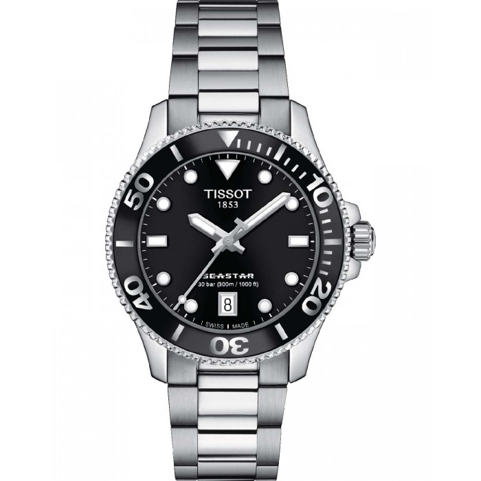 TISSOT T-Sport Seastar 1000 Ρολόι Unisex Ασημί Ανοξείδωτο Ατσάλι μπρασελέ T1202101105100