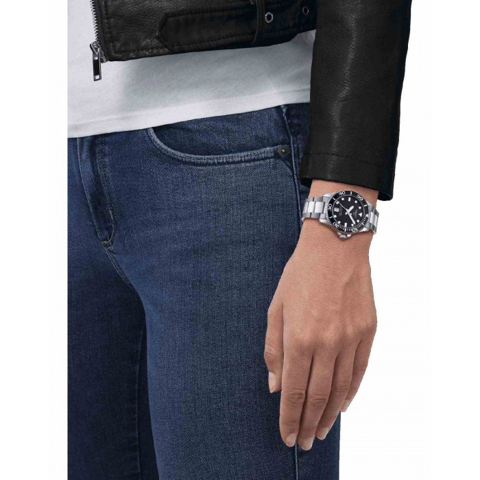 TISSOT T-Sport Seastar 1000 Ρολόι Unisex Ασημί Ανοξείδωτο Ατσάλι μπρασελέ T1202101105100