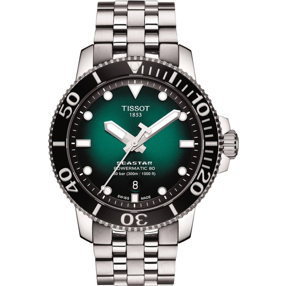 TISSOT T-Sport Seastar 1000 Powermatic 80 Ρολόι Ανδρικό Ασημί Ανοξείδωτο Ατσάλι μπρασελέ T1204071109101