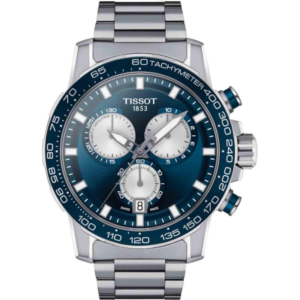 TISSOT T-Sport Superport Chrono Ρολόι Ανδρικό Ασημί Ανοξείδωτο Ατσάλι μπρασελέ T1256171104100