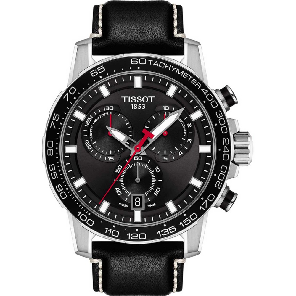 TISSOT T-Sport Superport Χρονογράφος Ρολόι Ανδρικό Μαύρο Δερμάτινο Λουράκι T1256171605100 TISSOT T-Sport Superport Χρονογράφος Ρολόι Ανδρικό Μαύρο Δερμάτινο Λουράκι T1256171605100