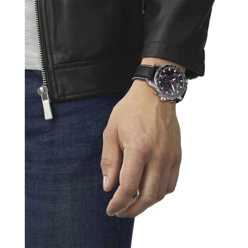 TISSOT T-Sport Superport Χρονογράφος Ρολόι Ανδρικό Μαύρο Δερμάτινο Λουράκι T1256171605100 TISSOT T-Sport Superport Χρονογράφος Ρολόι Ανδρικό Μαύρο Δερμάτινο Λουράκι T1256171605100