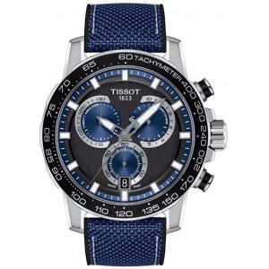 TISSOT T-Sport Superport Χρονογράφος Ρολόι Ανδρικό Μπλε Υφασμάτινο Λουράκι T1256171705103