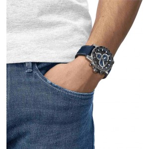 TISSOT T-Sport Superport Χρονογράφος Ρολόι Ανδρικό Μπλε Υφασμάτινο Λουράκι T1256171705103