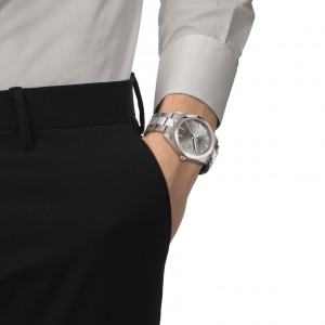 TISSOT T-Classic Gentleman Ρολόι Ανδρικό Ασημί Μπρασελέ Τιτανίου T1274104408100