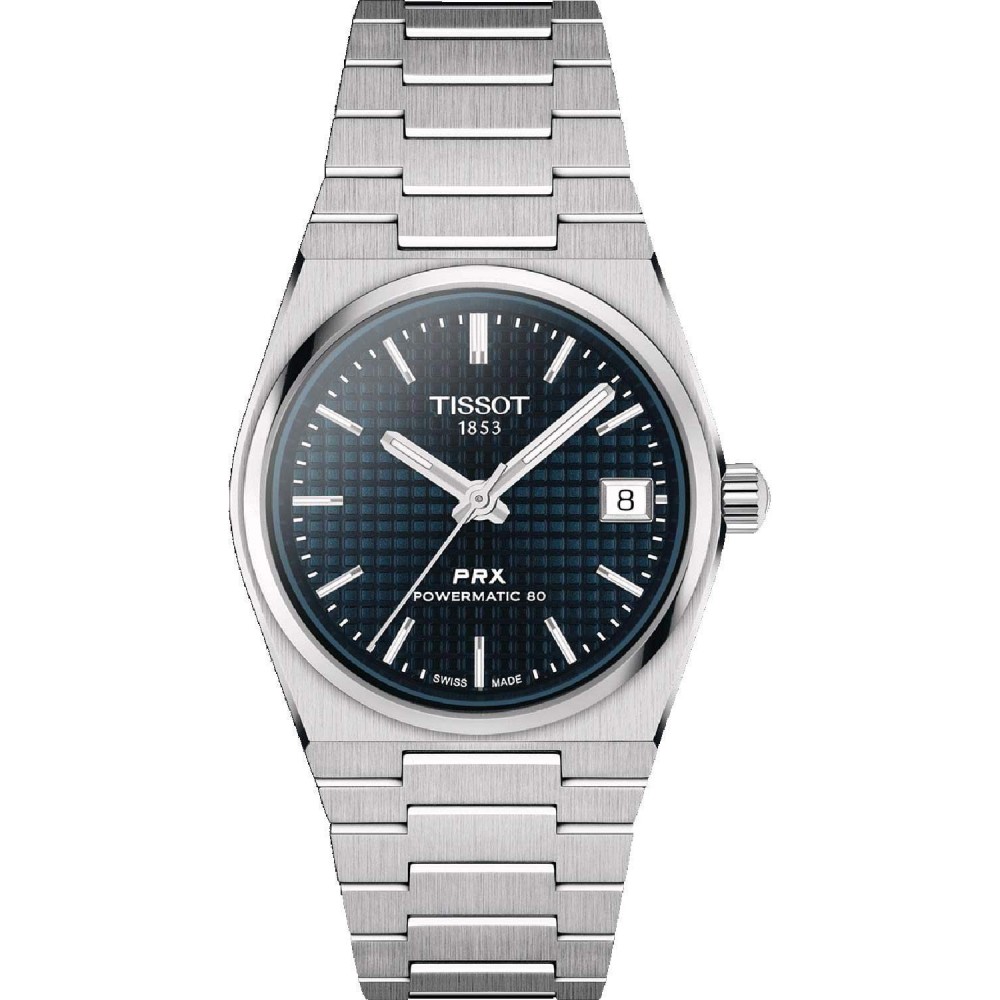 TISSOT T-Classic PRX Powermatic 80 35mm Ρολόι Ασημί Ανοξείδωτο Ατσάλι μπρασελέ T1372071104100