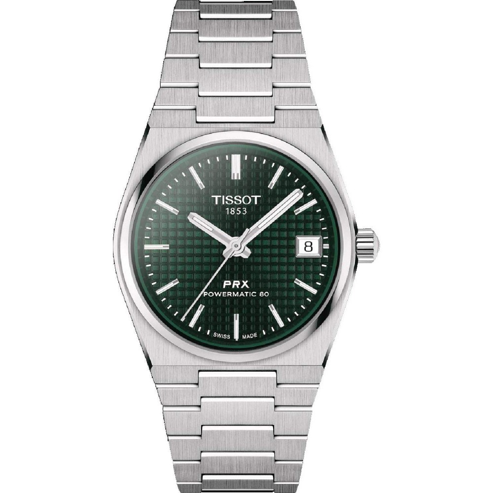 TISSOT T-Classic PRX 35mm Powermatic 80  Ρολόι Ασημί Ανοξείδωτο Ατσάλι μπρασελέ T1372071109100