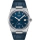 TISSOT T-Classic PRX 40mm Powermatic 80 Ρολόι Ανδρικό Μπλε Δερμάτινο λουράκι T1374071604100