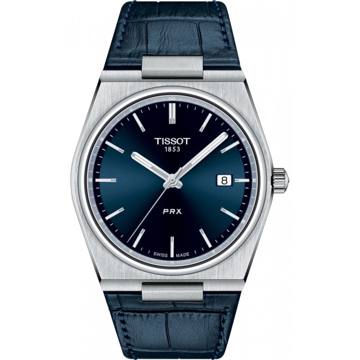 TISSOT T-Classic PRX 40mm Ρολόι Ανδρικό Μπλε Δερμάτινο Λουράκι T1374101604100 TISSOT T-Classic PRX 40mm Ρολόι Ανδρικό Μπλε Δερμάτινο Λουράκι T1374101604100